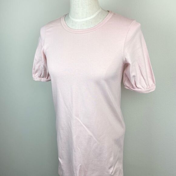 Madewell Pink Puff-Sleeve Shirt Dress - Picture 3 of 7